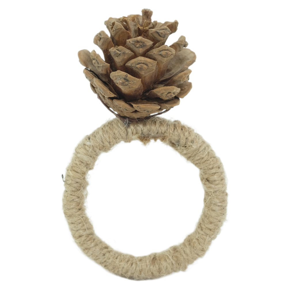 NATAL PORTA GUARDANAPO PINHA (BEGE) 5cm