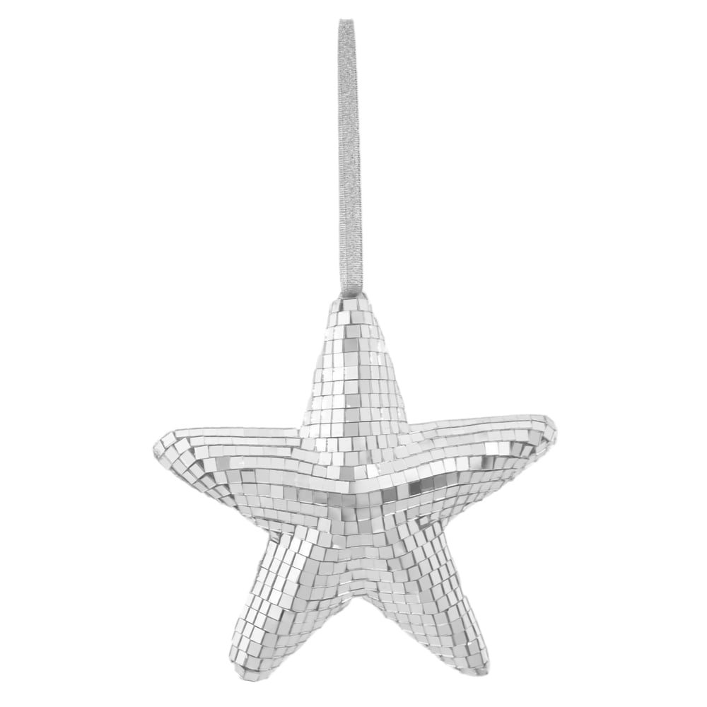 ENFEITE NATAL ESTRELA ESPELHADA (PRATA) 16cm