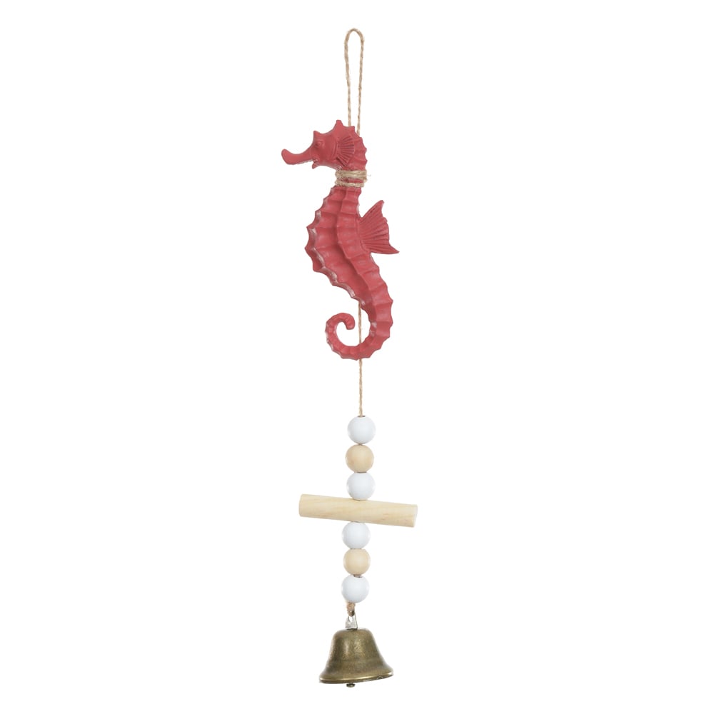ENFEITE NATAL CAVALO MARINHO PENDURAR (VERMELHO) 31cm