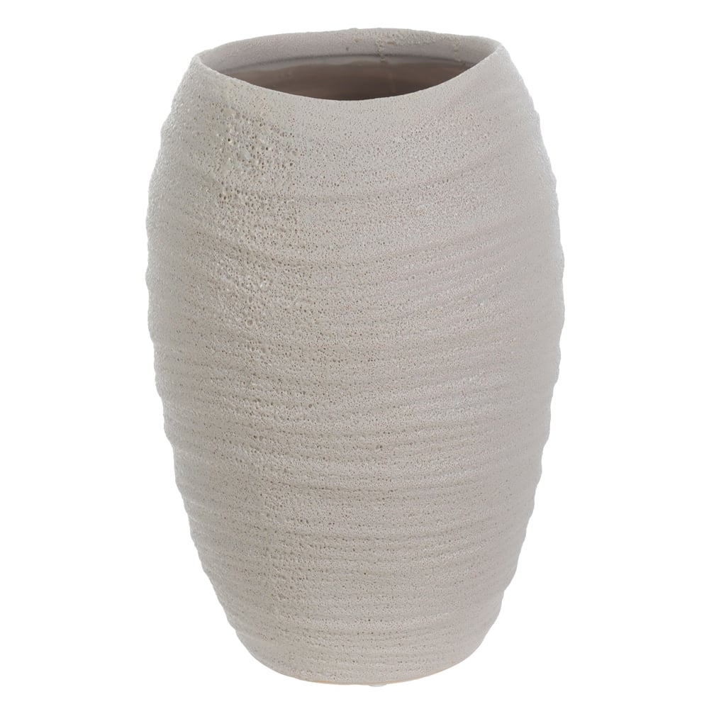 VASO DECORATIVO CERAMICA ORGANICO TEXTURIZADO (OFF WHITE) 35,5cm 24,5d