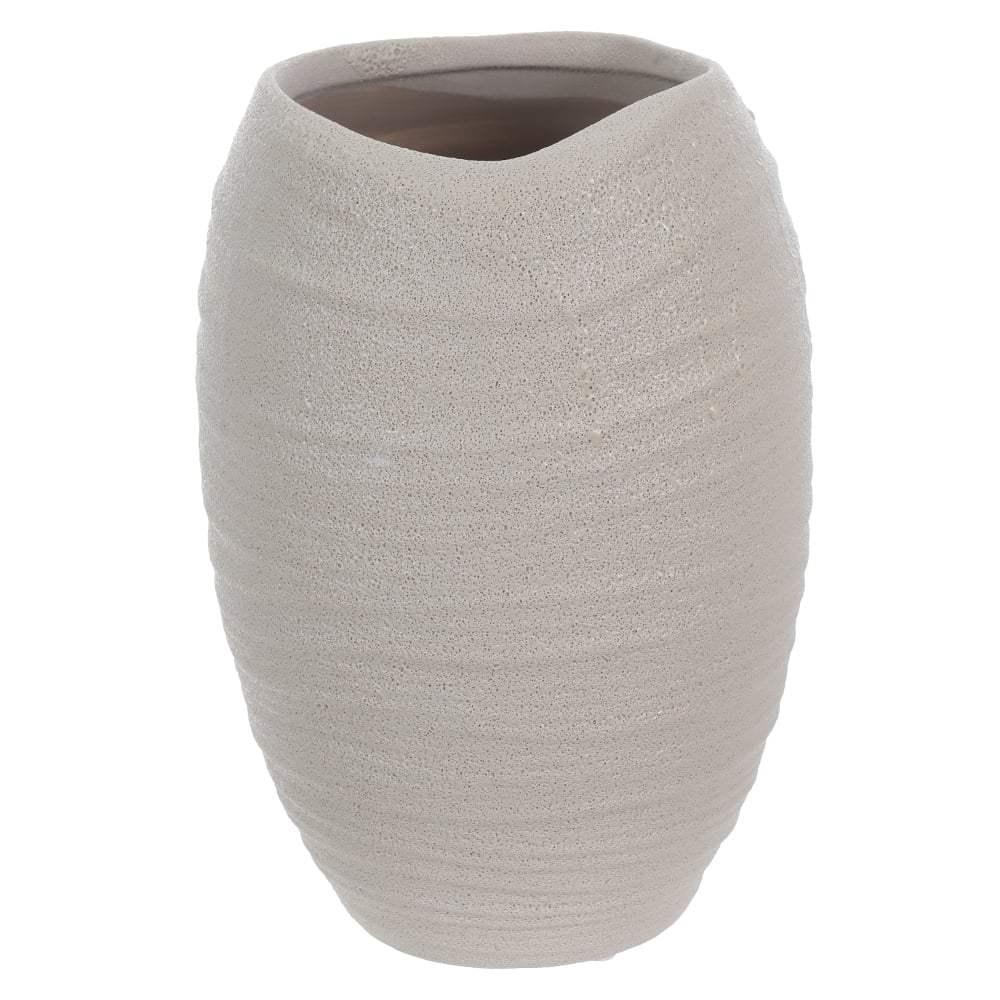 VASO DECORATIVO CERAMICA ORGANICO TEXTURIZADO (OFF WHITE) 31,5cm 22d