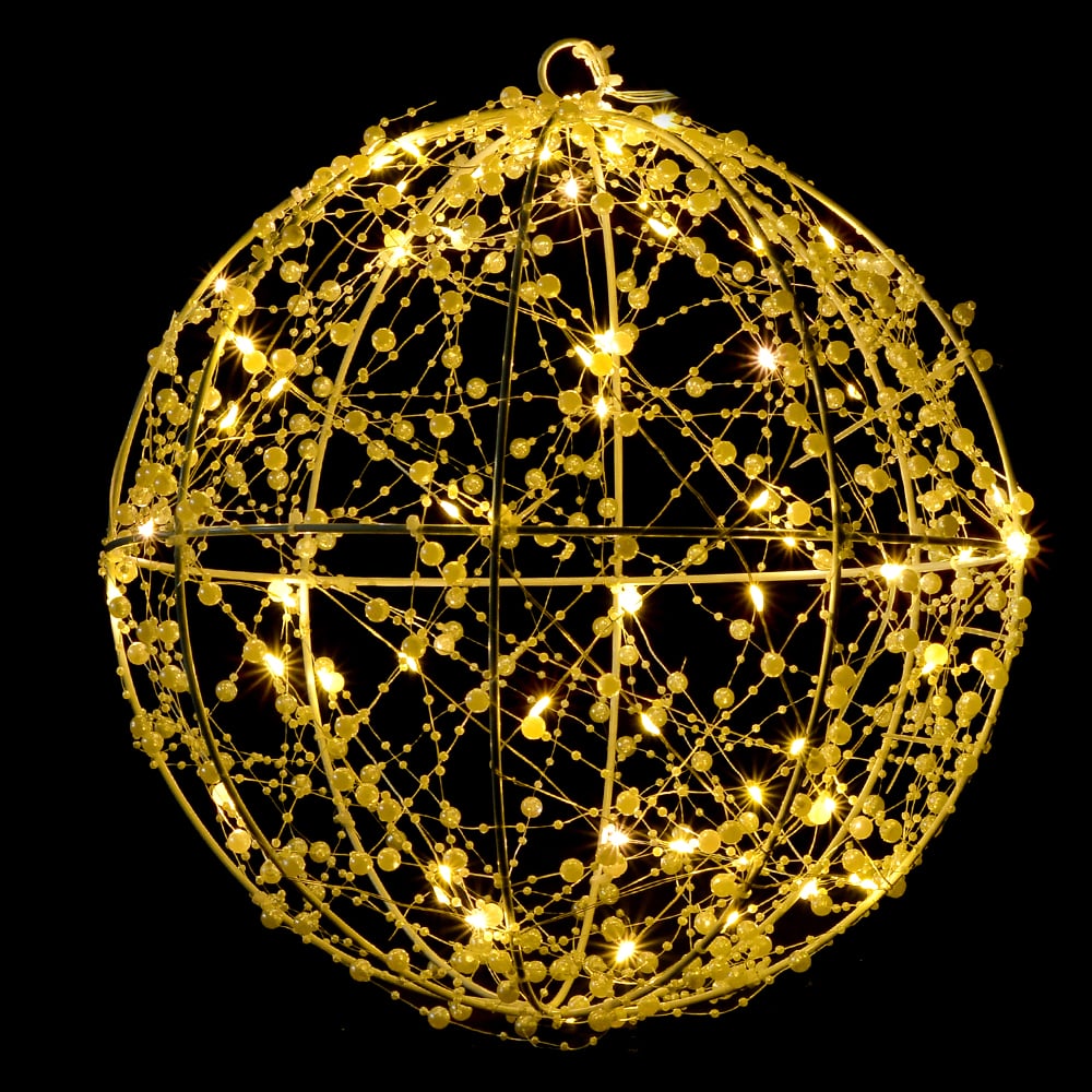 BOLA 50 LED PEROLADA. BIVOLT C/8 FUNC (BRANCO QUENTE) 30D