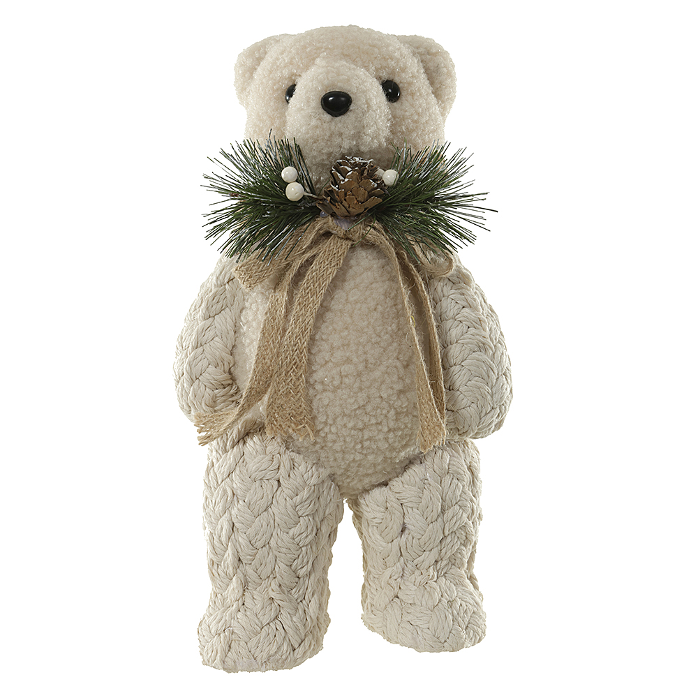 URSO NATAL EM PE (BEGE) 37X18cm
