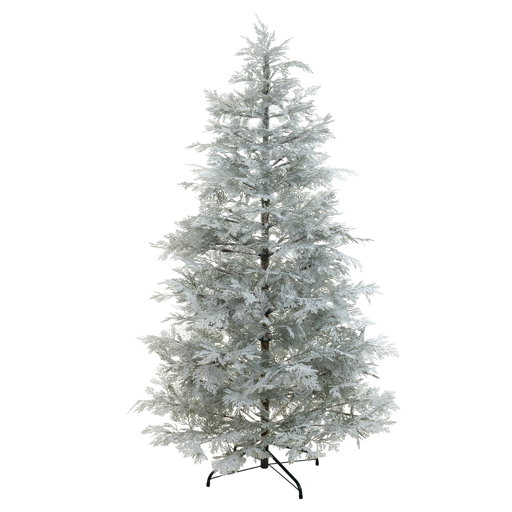 A.ARVORE NATAL NEW ORLEANS NEVADO 521 TIPS C/BASE METAL (BRANCO) 1,8m