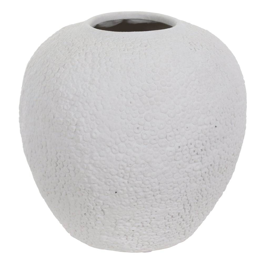 VASO DECORATIVO CERAMICA ORGANICO TEXTURIZADO (OFF WHITE) 23cm 25d