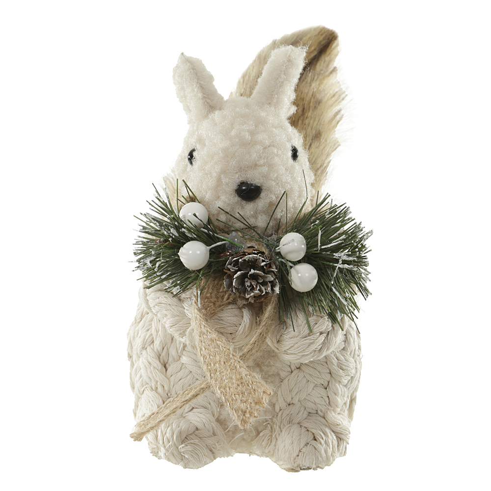 ESQUILO NATAL SENTADO (BEGE) 20X15cm