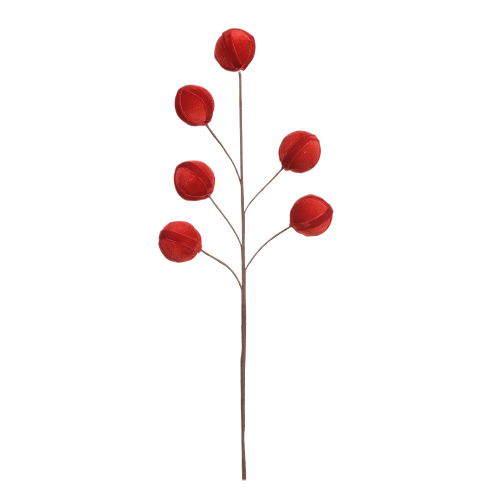 C.BOLINHAS NATAL AVELUDADO (VERMELHO) 48cm