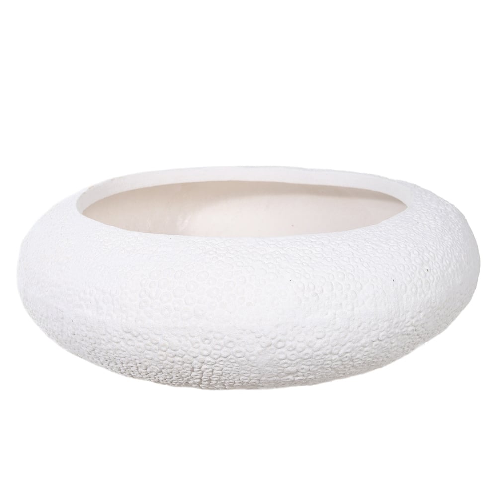 CENTRO DE MESA CERAMICA ORGANICO TEXTURIZADO (OFF WHITE) 11cm 38,5d