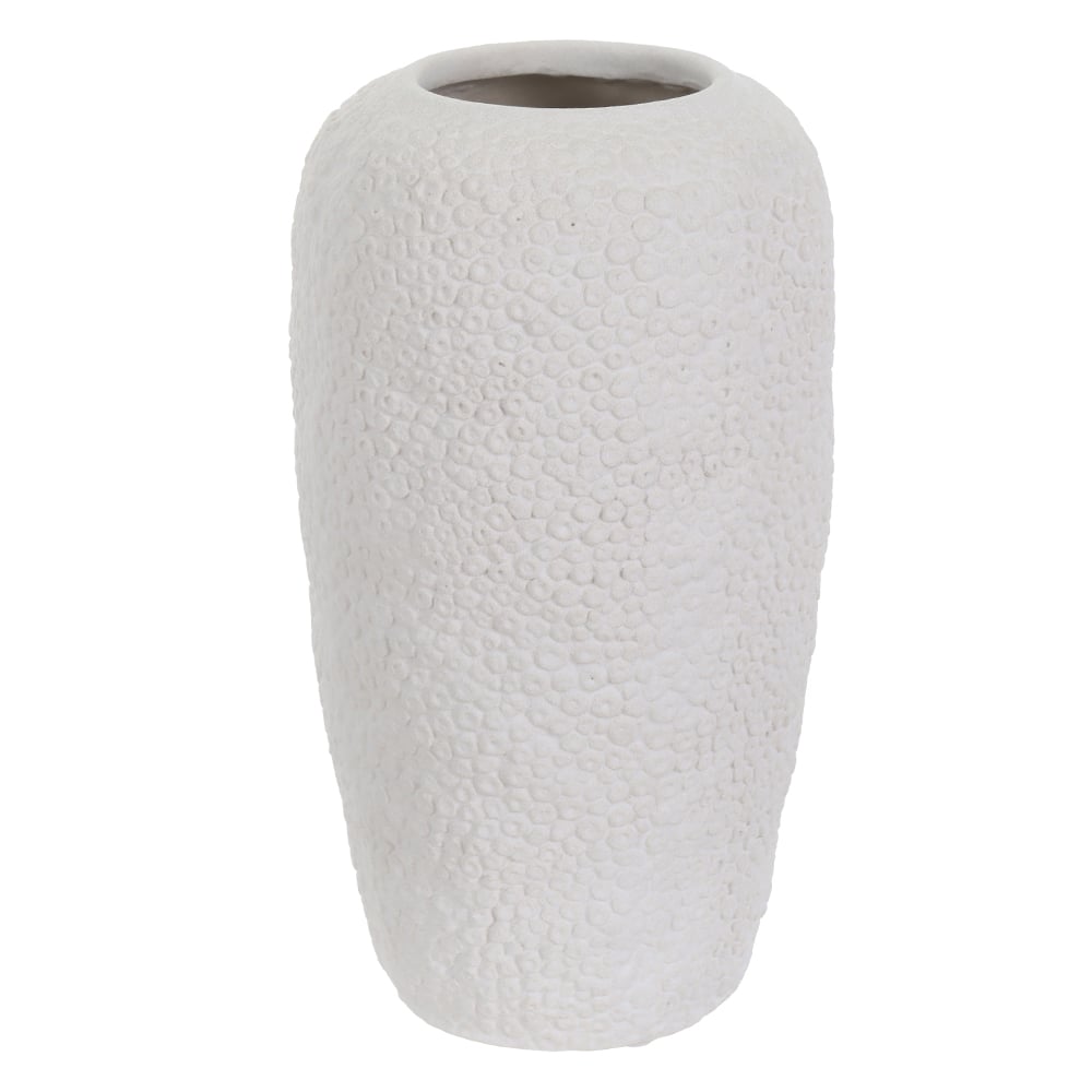 VASO DECORATIVO CERAMICA ORGANICO TEXTURIZADO (OFF WHITE) 30cm 16d