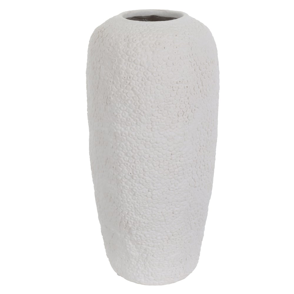 VASO DECORATIVO CERAMICA ORGANICO TEXTURIZADO (OFF WHITE) 37cm 17d