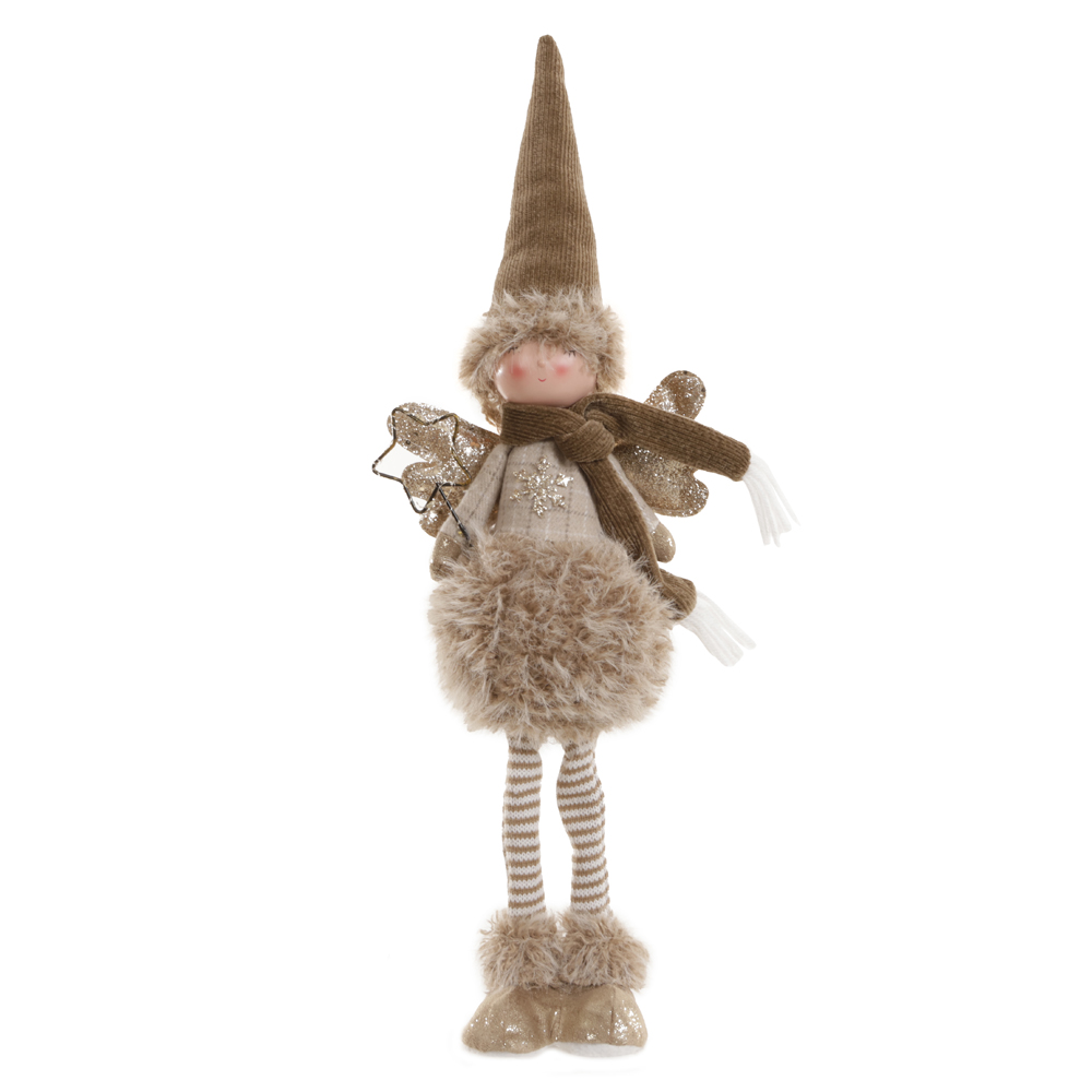 BONECO NATAL FADA C/LED (BEGE) 55X14cm