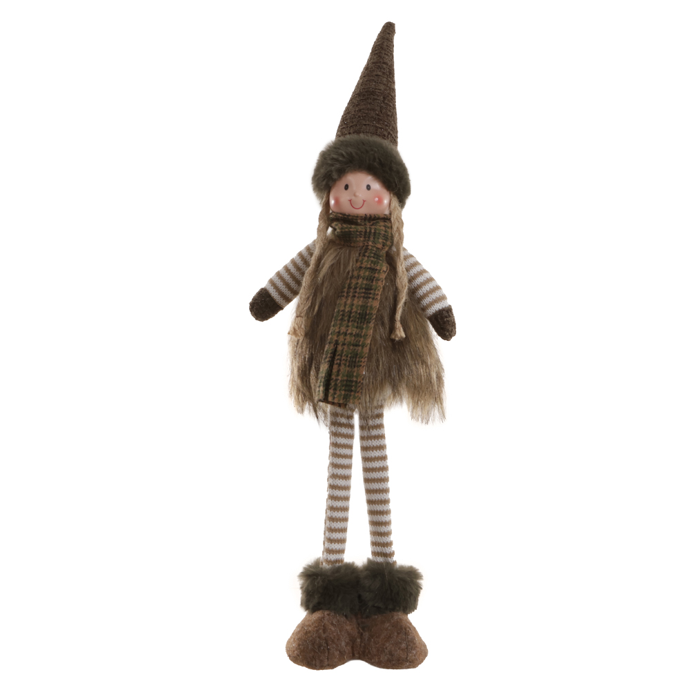 BONECO NATAL MENINA (VERDE BEGE) 51X18cm