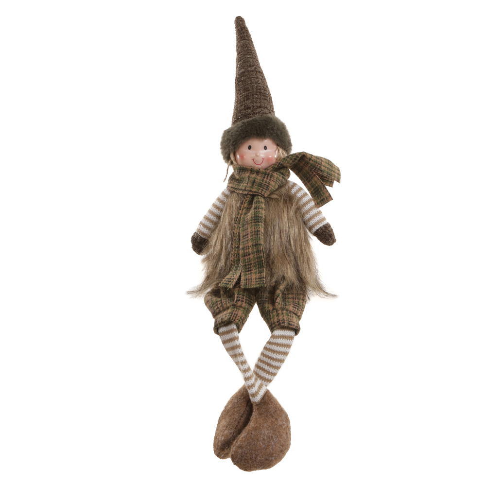 BONECO NATAL MENINO (VERDE BEGE) 50X18cm