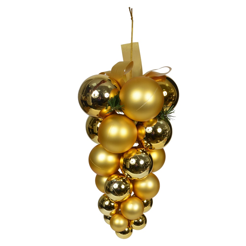 ENFEITE BOLAS PENDURAR NATAL (DOURADO) 36cm