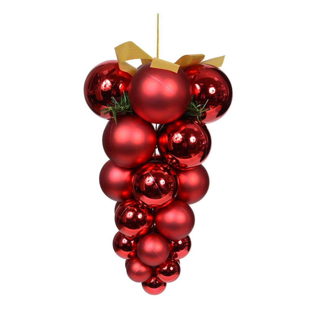 ENFEITE BOLAS PENDURAR NATAL (VERMELHO) 36cm