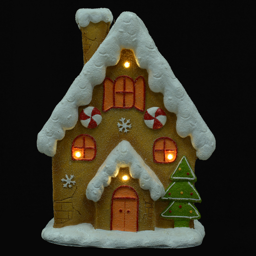 CASINHA NATAL GINGER C/LED (BEGE BRANCO) 38X29cm