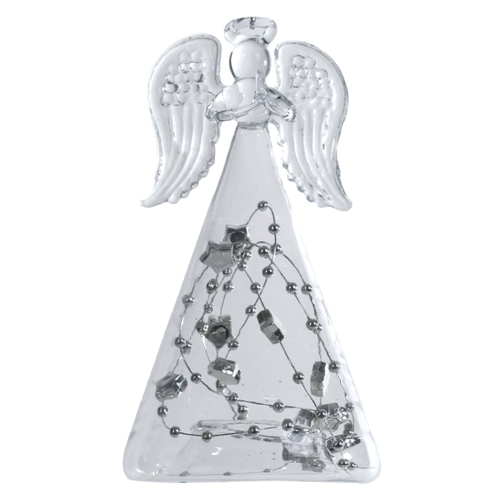ENFEITE NATAL ANJO (TRANSPARENTE) 12X6,5X6,5cm