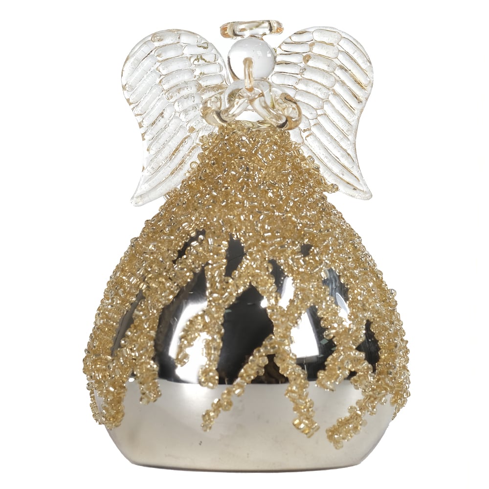 ENFEITE NATAL ANJO (PRATA DOURADO) 11X6X6cm