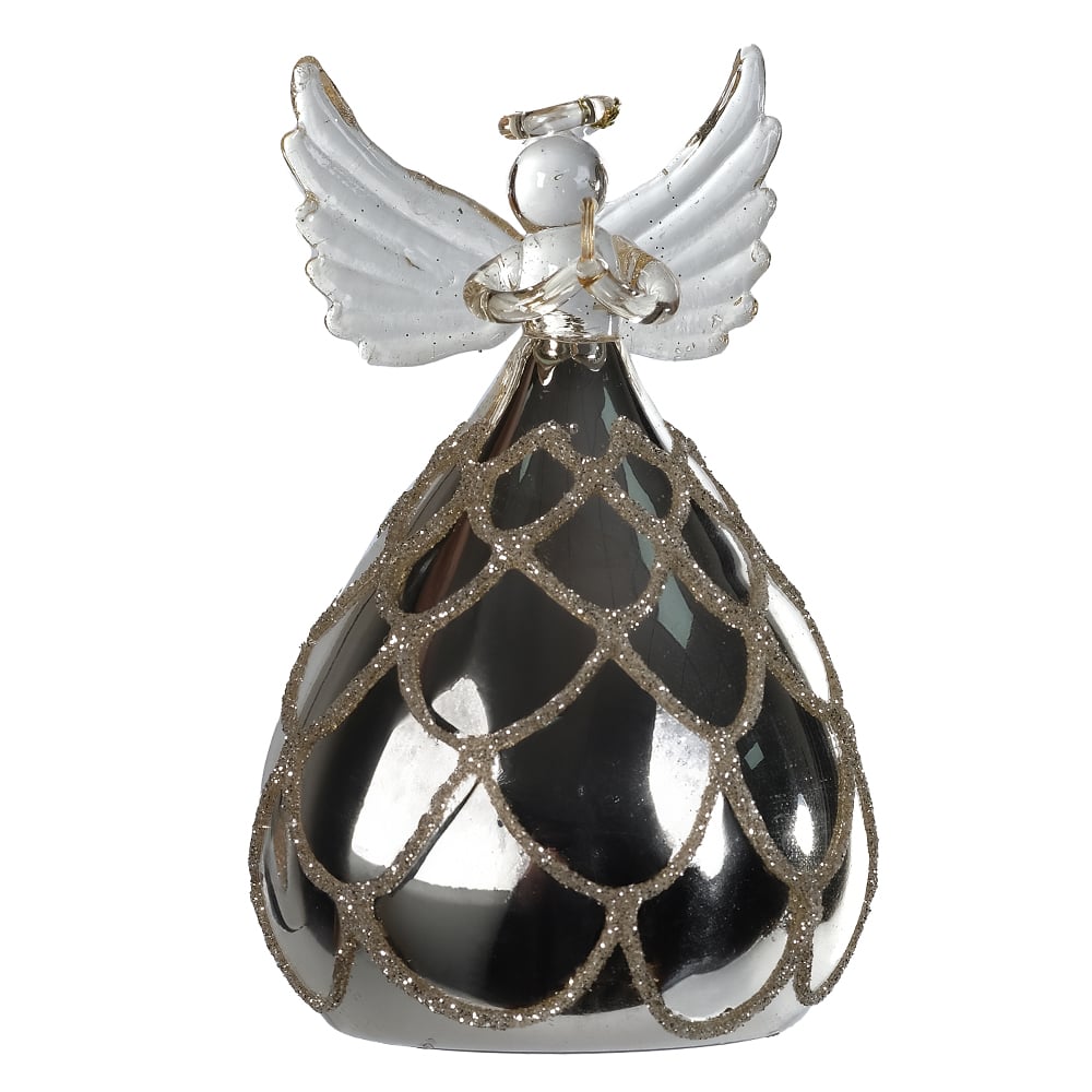 ENFEITE NATAL ANJO (PRATA) 11X6X6cm