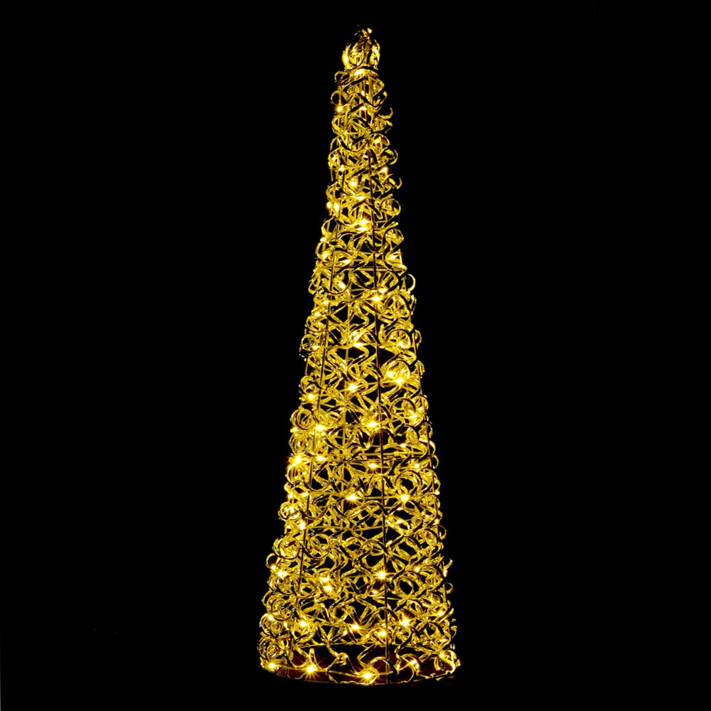 ARVORE CONE ESPIRAL BIVOLT 100 LED C/8 FUNC (BRANCO QUENTE) 90cm 30D