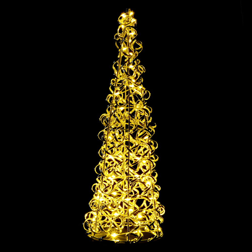ARVORE CONE ESPIRAL BIVOLT 50 LED C/8 FUNC (BRANCO QUENTE) 60cm 20D