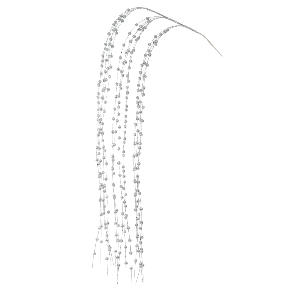 C.BOLINHAS NATAL C/GLITTER (PRATA) 1,48m