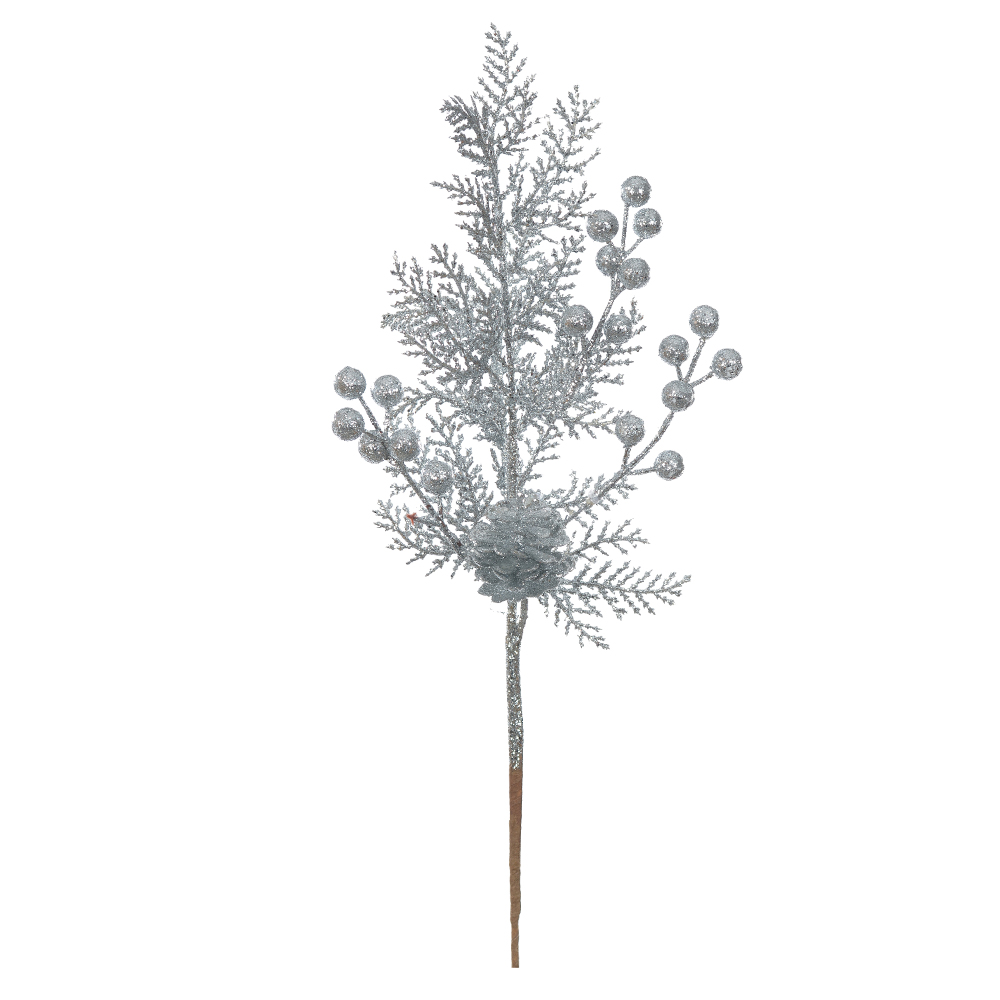 C.BERRY NATAL C/GLITTER (PRATA) 40cm