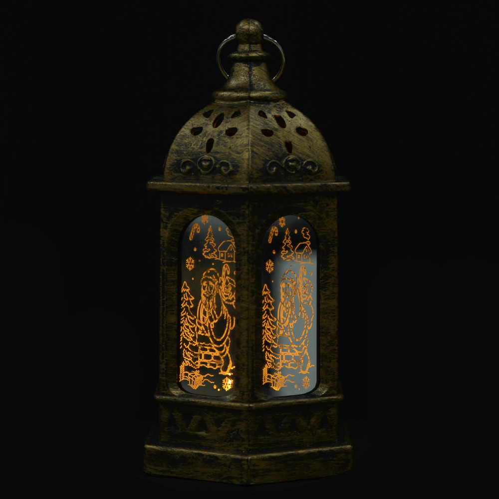 LAMPARINA LED NATAL (DOURADO) 13X7cm