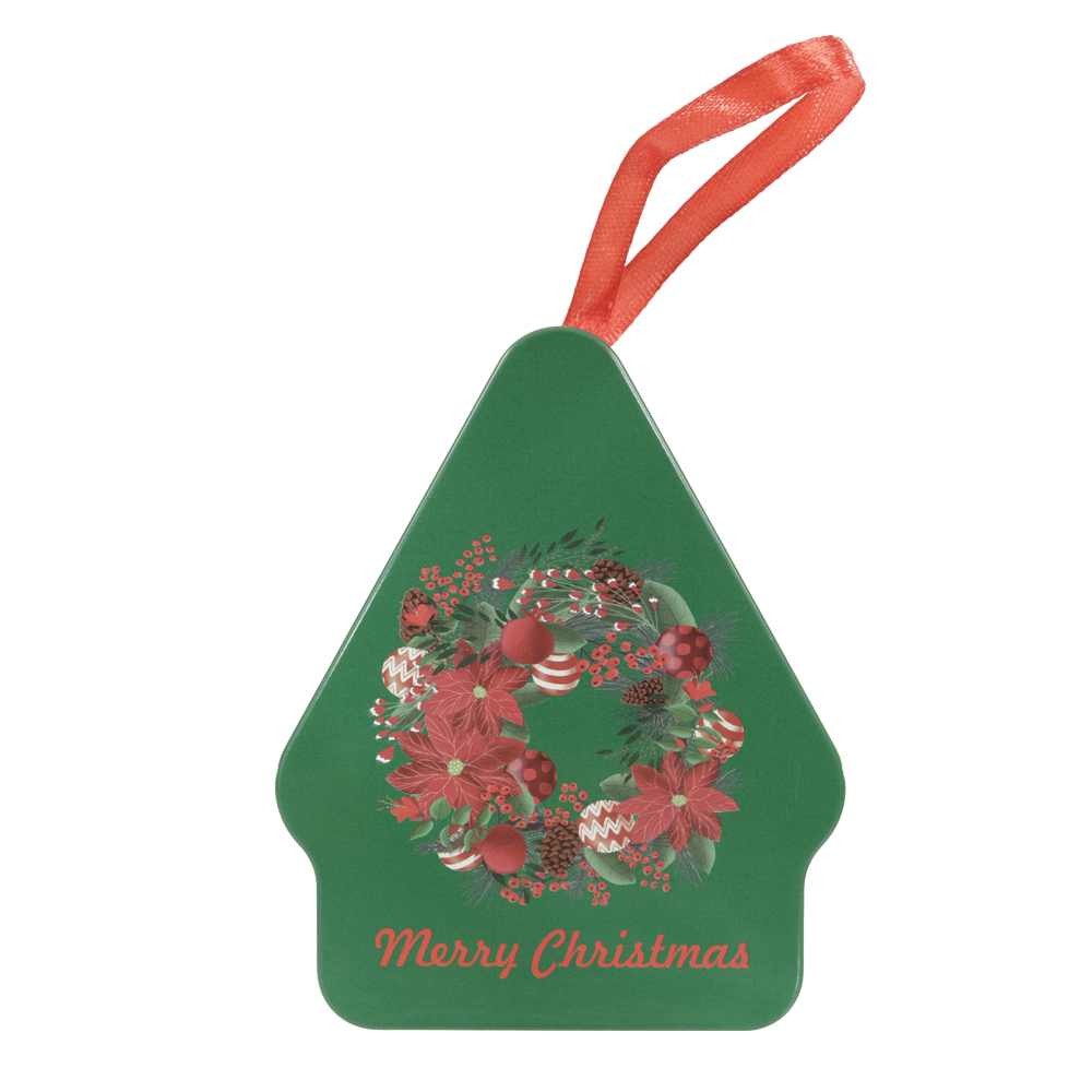 NATAL  LATA METAL GUIRLANDA 8,5X10,5X4cm (VERDE VERMELHO)