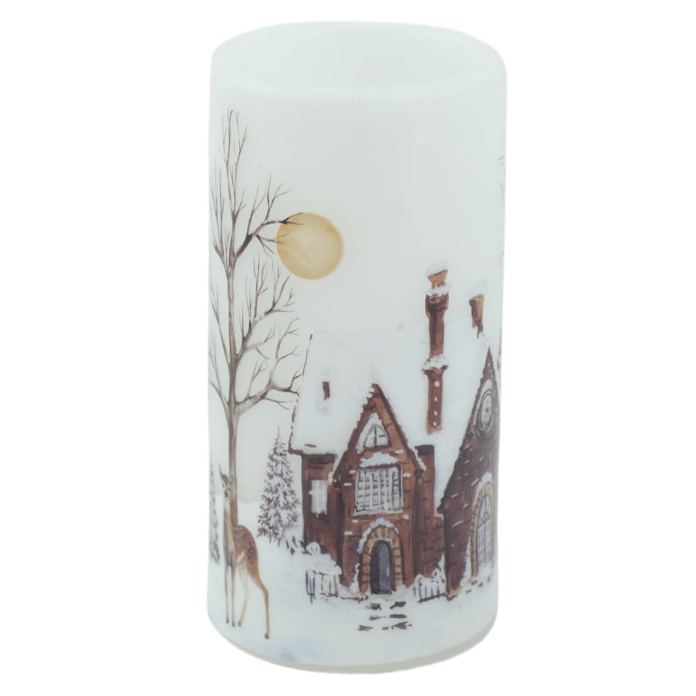 VELA LED DECOR NATAL A PILHA (COLORIDO) 15X7,5cm