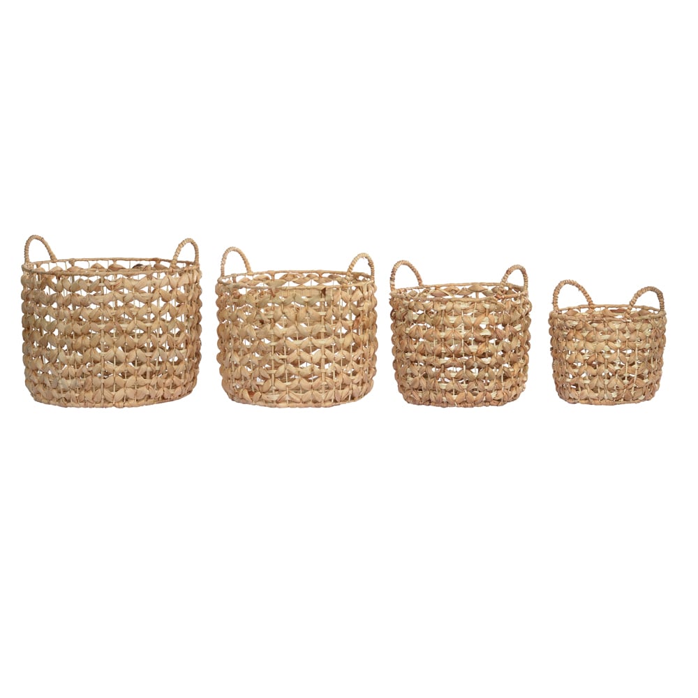 KIT CESTOS RATTAN C/4 (BEGE BRANCO) 28cm 34d