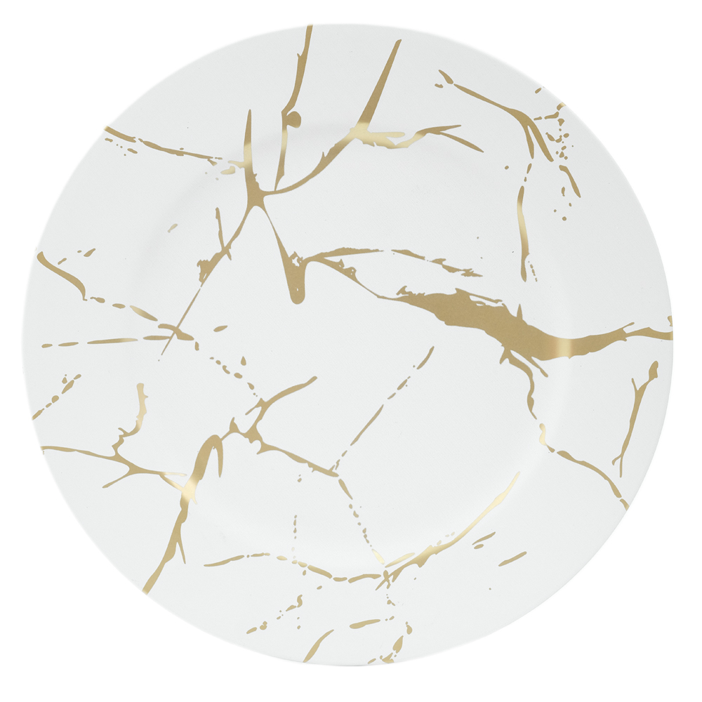 SOUSPLAT DE PLASTICO. (BRANCO DOURADO) 33D