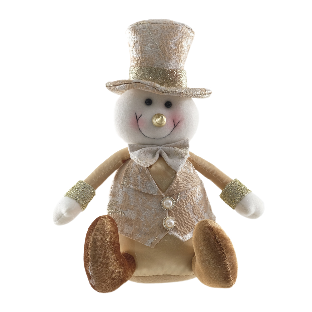 BONECO DE NEVE NATAL (DOURADO) 25cm