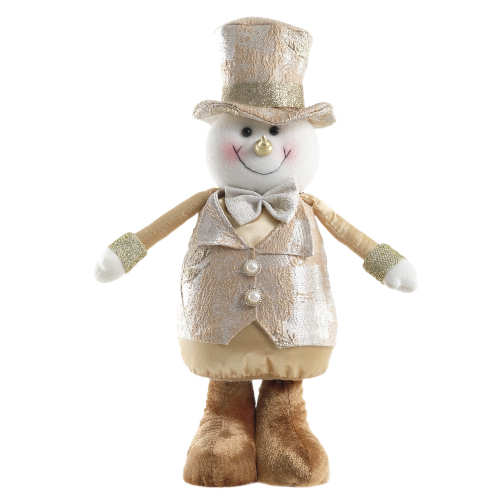 BONECO DE NEVE NATAL (DOURADO) 38cm