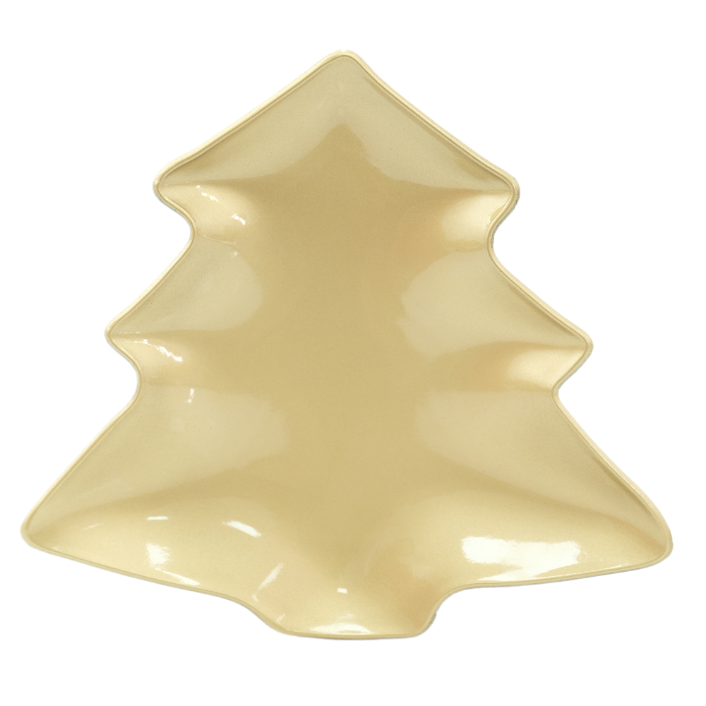BANDEJA PLASTICO ARVORE (DOURADO) 21X19cm