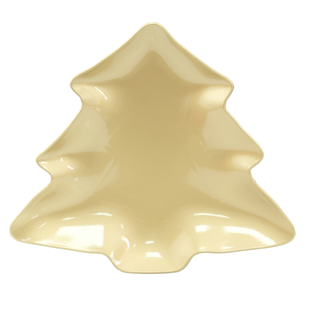BANDEJA PLASTICO ARVORE (DOURADO) 26X23cm