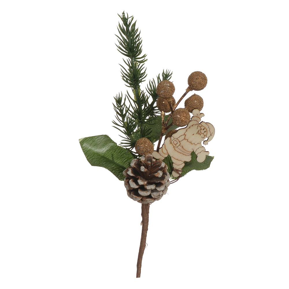 H.PICK BERRY NATAL C/PAPAI NOEL (DOURADO) 17cm