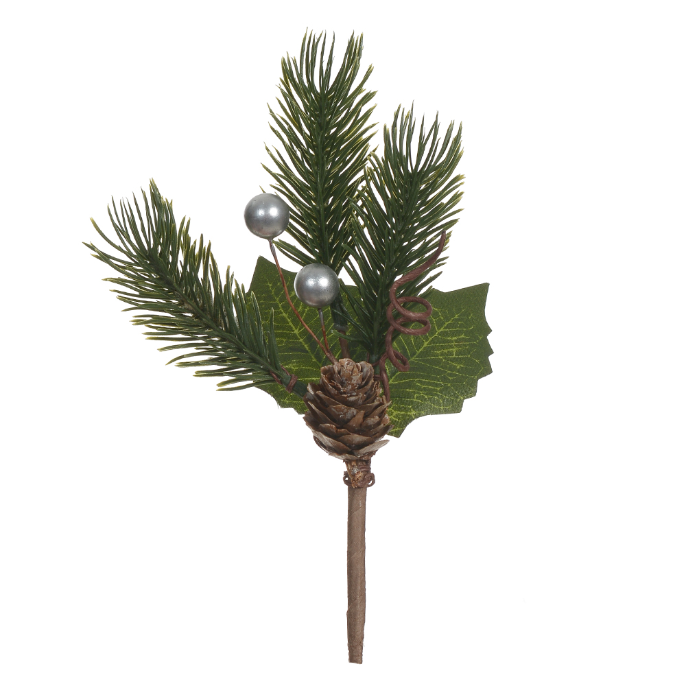 H.PICK BERRY NATAL C/PINHA (PRATA) 17cm