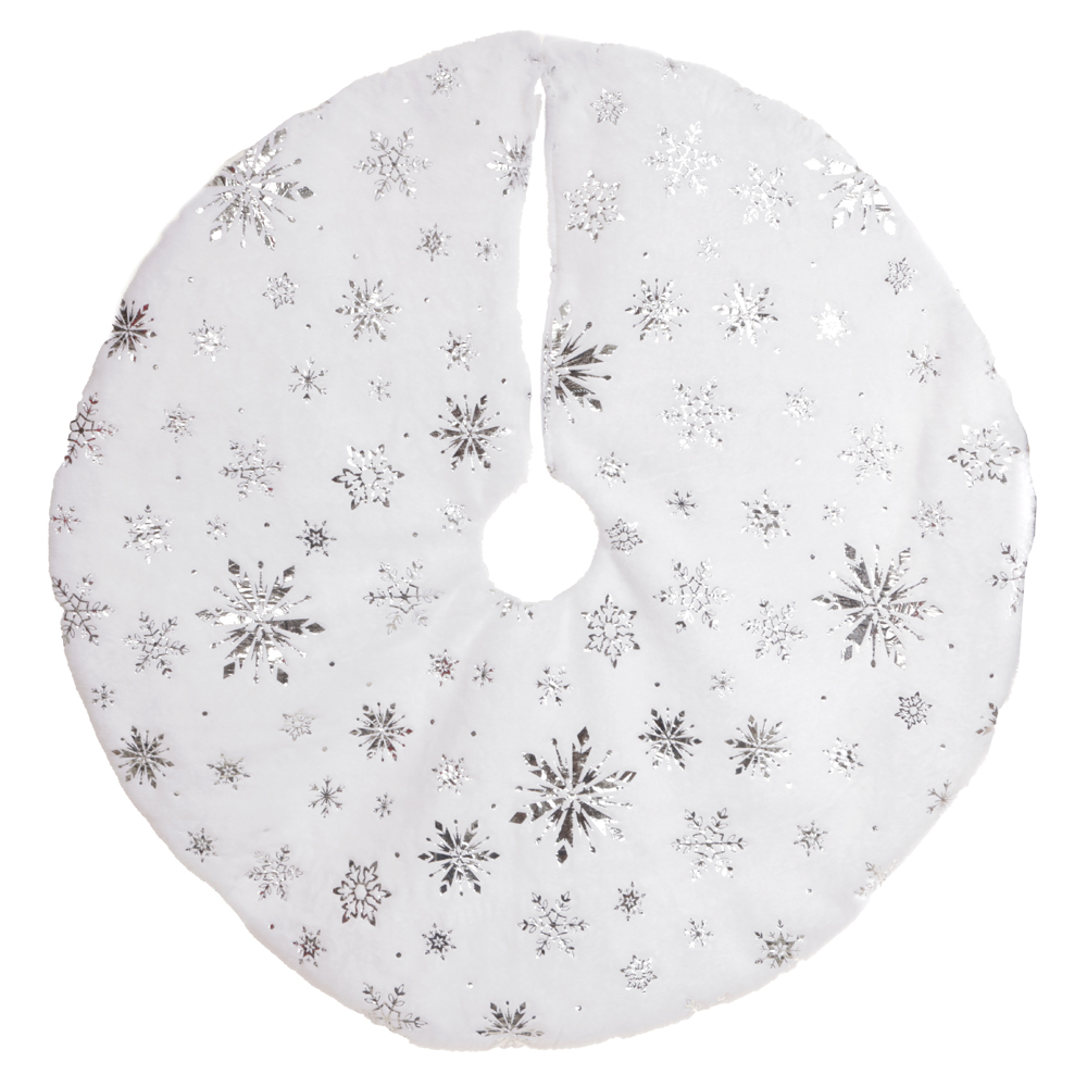 SAIA ARVORE VELUDO NATAL (BRANCO PRATA) 80cm