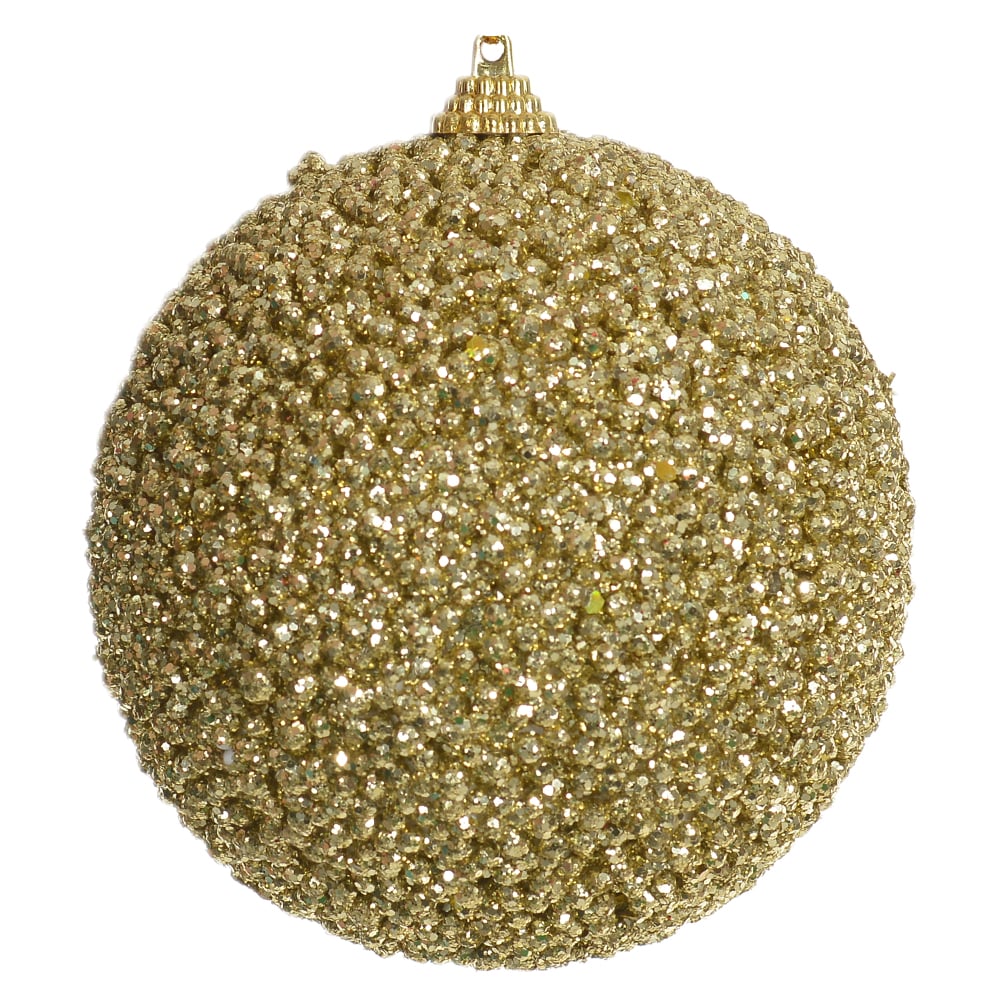 BOLA DECORADA NATAL (DOURADO) 10cm