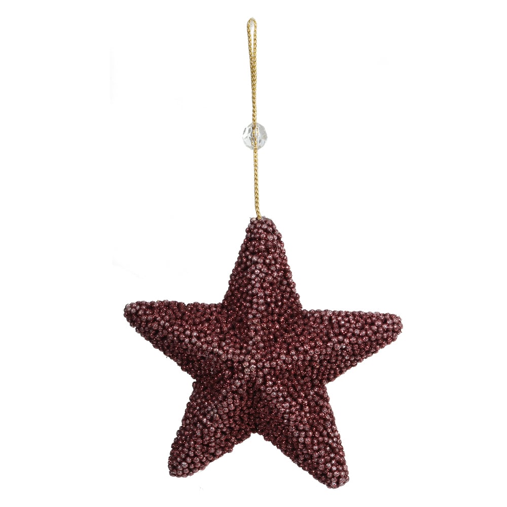 ENFEITE ESTRELA PENDURAR NATAL (VERMELHO) 15cm