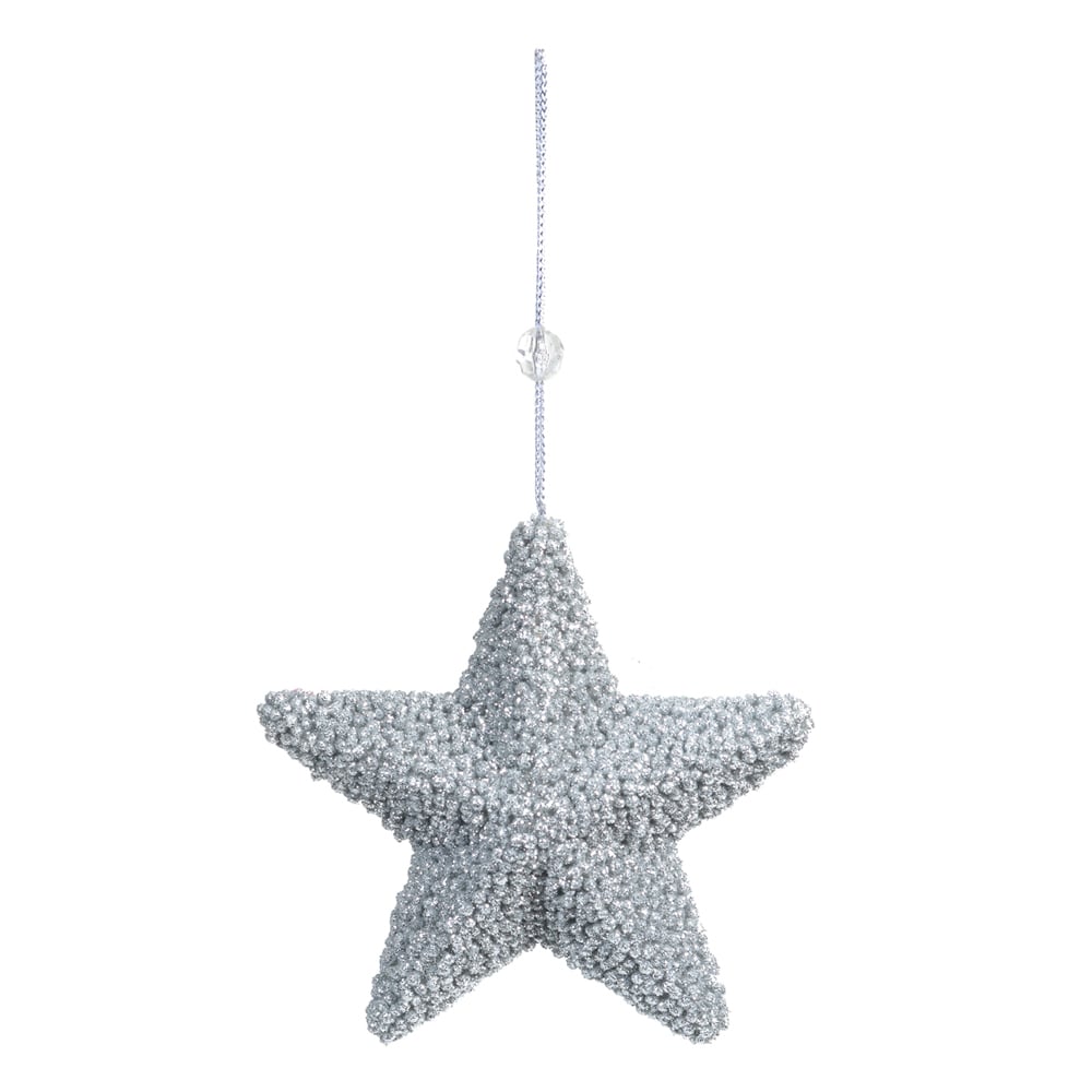 ENFEITE ESTRELA PENDURAR NATAL (PRATA) 15cm