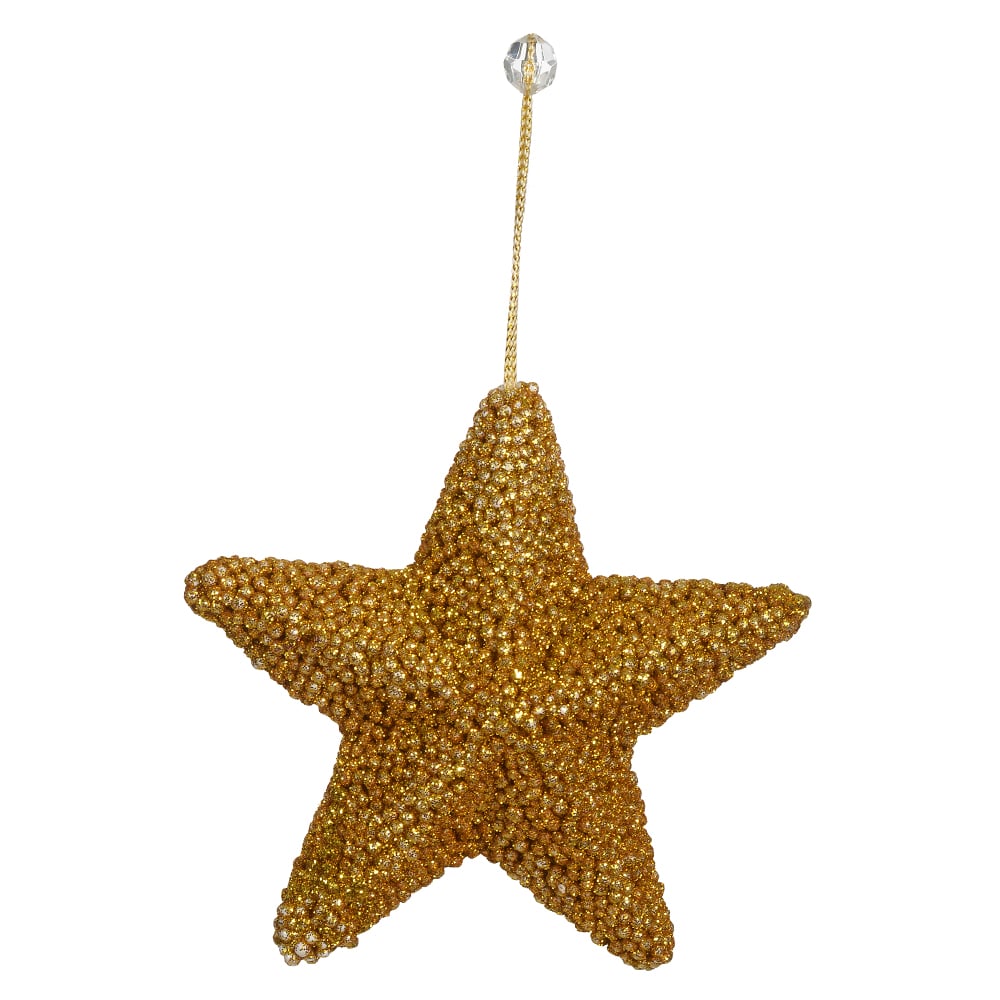 ENFEITE ESTRELA PENDURAR NATAL (DOURADO) 15cm