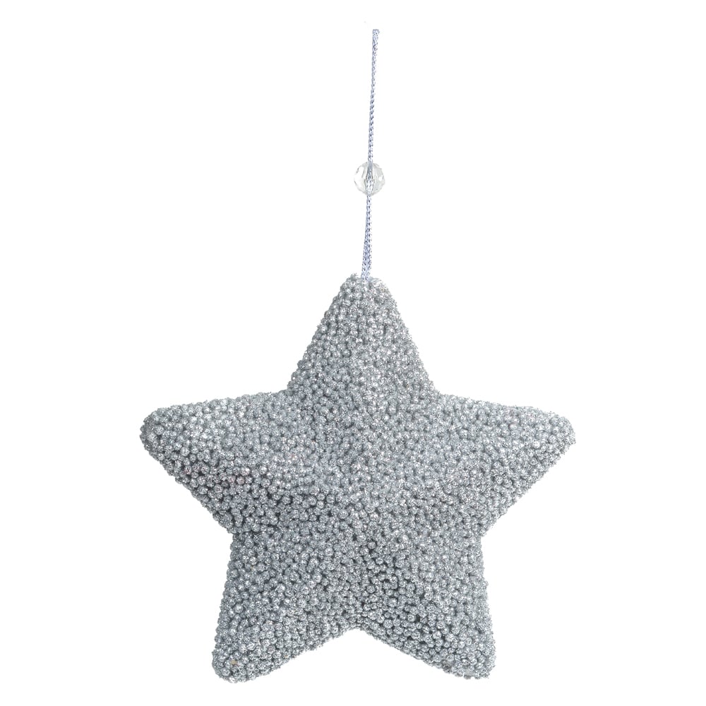 ENFEITE ESTRELA PENDURAR NATAL (PRATA) 20cm