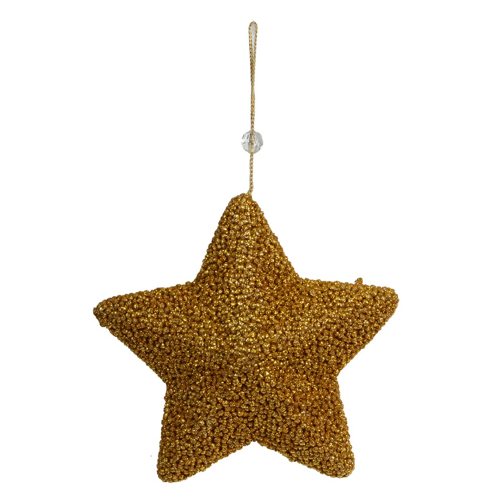 ENFEITE ESTRELA PENDURAR NATAL (DOURADO) 20cm