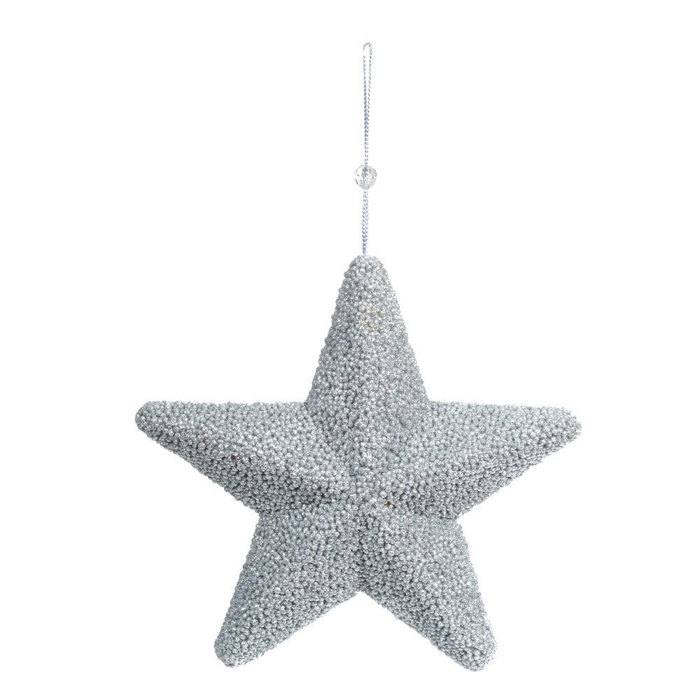 ENFEITE ESTRELA PENDURAR NATAL (PRATA) 25cm