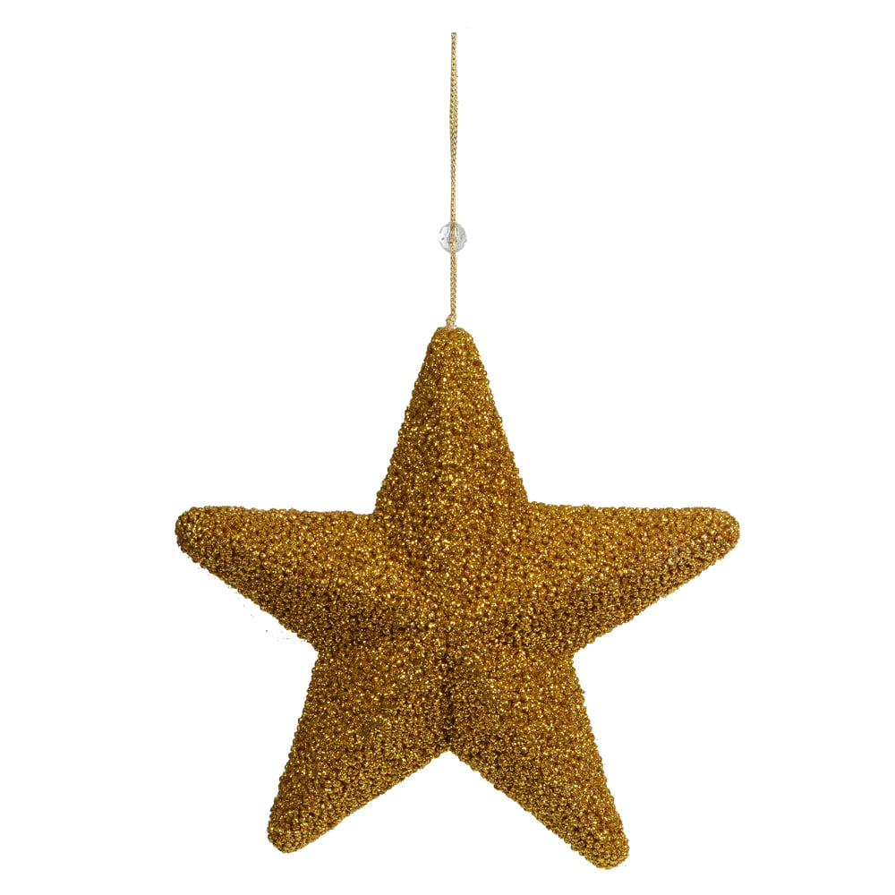 ENFEITE ESTRELA PENDURAR NATAL (DOURADO) 25cm