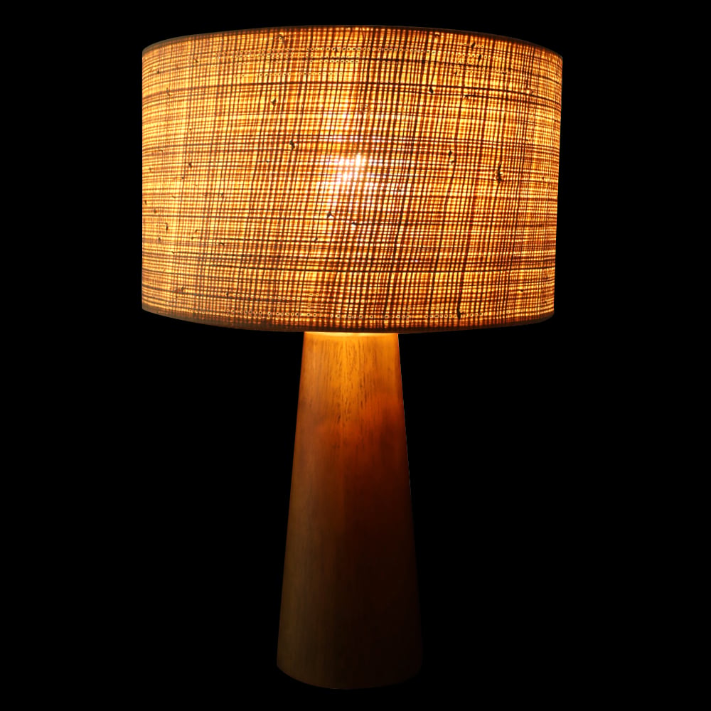 ABAJUR DECORATIVO MADEIRA BIVOLT (BEGE MARROM) 52cm 35d