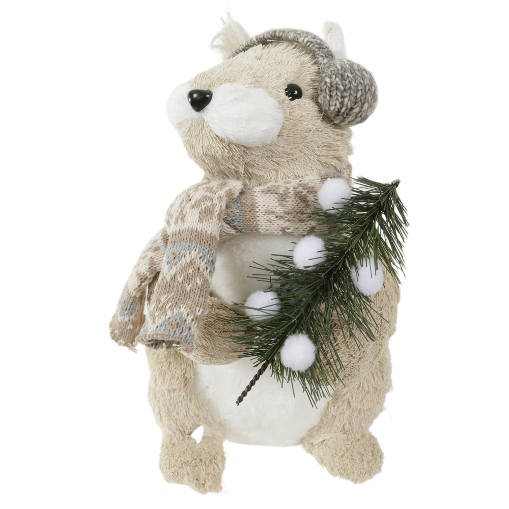 ESQUILO NATAL SISAL (CINZA) 32X32cm