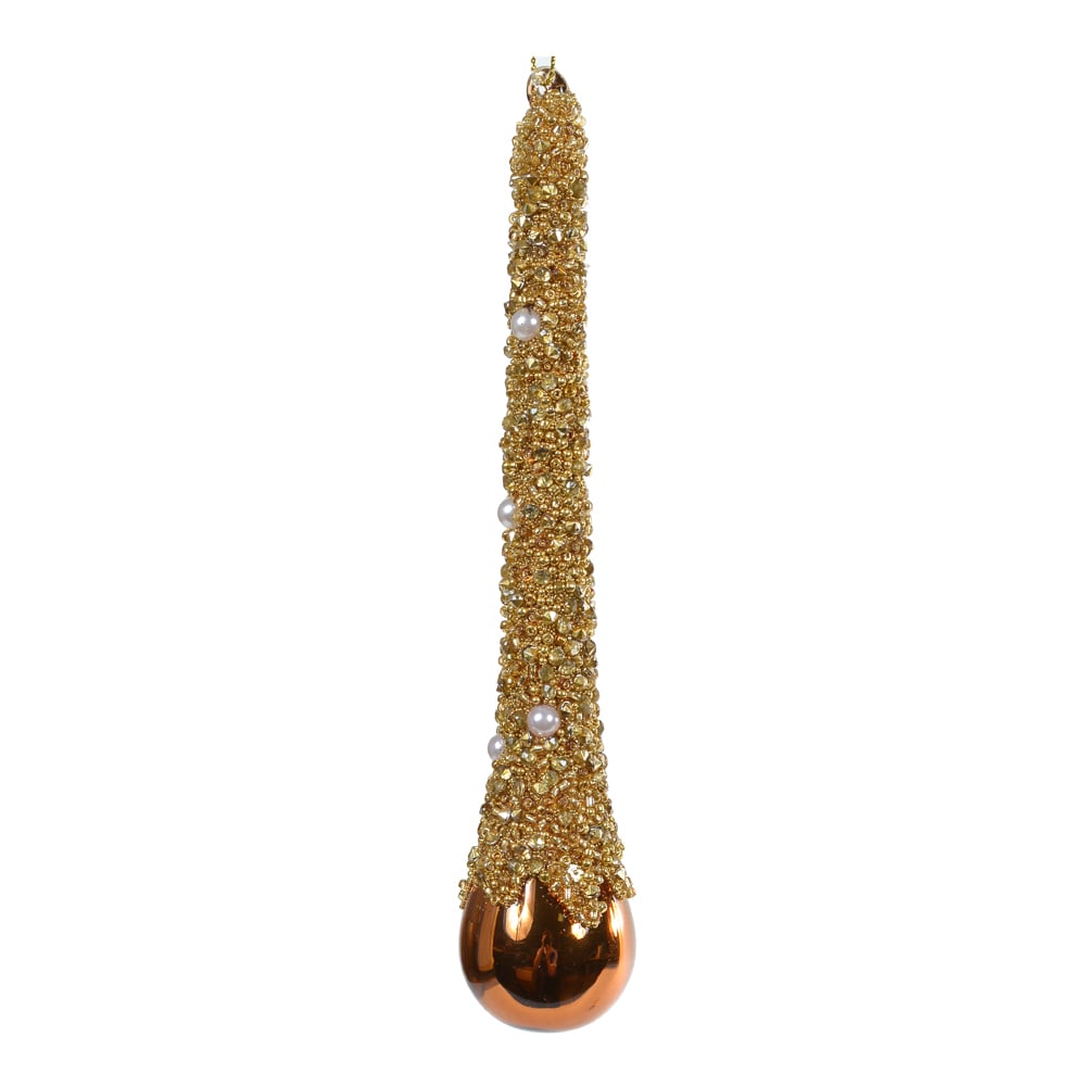 ENFEITE NATAL PENDURAR (DOURADO) 19X4,5X4,5cm